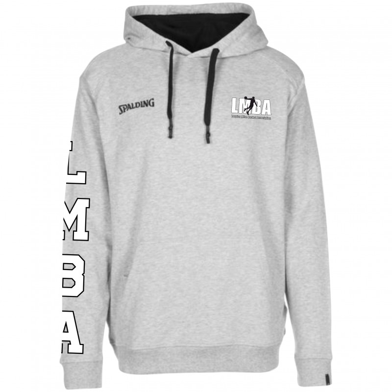 Sweat capuche Spalding imprimé manche gris chiné