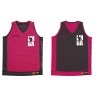 Maillot réversible spalding marquage 2 faces noir et fuschia