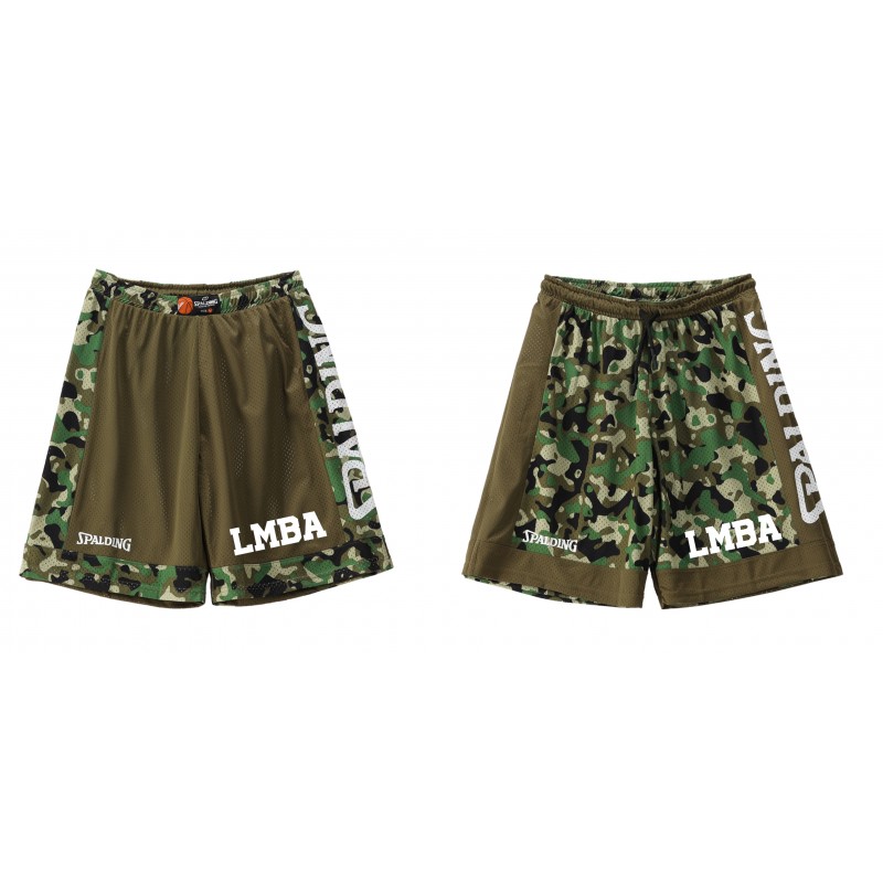 Short réversible Spalding adulte marquage 2 faces army